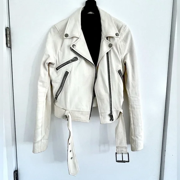 Neiman Marcus Kendall + Kylie White Leather Jacket - Picture 2 of 4
